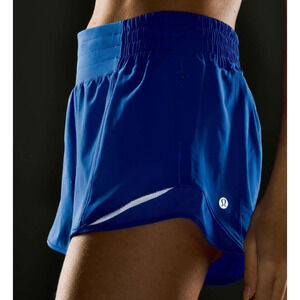 19 NWT Lululemon Hotty Hot High-Rise Lined Short 2.5" Blazer Blue Tone in sz 14